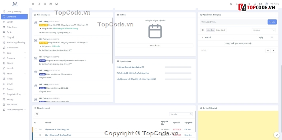 quản ly công việc,quản lý khách hàng,Rise CRM
